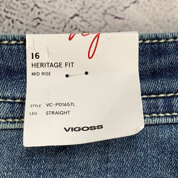 Visgoss Jeans sz 16 Long Straight Heritage Fit Mid Rise New NWT - Picture 6 of 9
